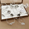 European American Light Luxury Iron Leaf Flower Arm Bangle Statement Metal Bracelet view 2