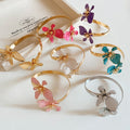 Iron Enamel Flower Open Cuff Bangle European American Sweet Cool Fashion Armlet view 2