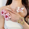 2026 New European American Painted Flower Iron Jewelry Set With Earrings Bracelet Necklace view 2