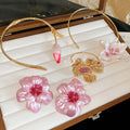 2026 New European American Painted Flower Iron Jewelry Set With Earrings Bracelet Necklace view 1