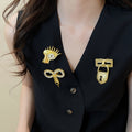 2026 New Zircon Alloy Key Brooch Geometric Light Luxury European American Fashion Accessory view 4