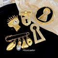 2026 New Zircon Alloy Key Brooch Geometric Light Luxury European American Fashion Accessory view 3