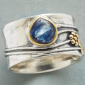 Vintage Water Drop Sticker Ring For Women Daisy Flower Line Two Tone Plated Cross Border Jewelry view 1
