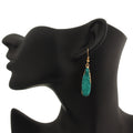 Gold Tone Long Teardrop Crystal Cluster Drop Earrings in Three Colors view 4