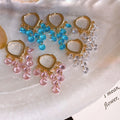 Artificial Crystal Heart Tassel Drop Earrings Sweet Playful Light Luxury Ear Jewelry view 1