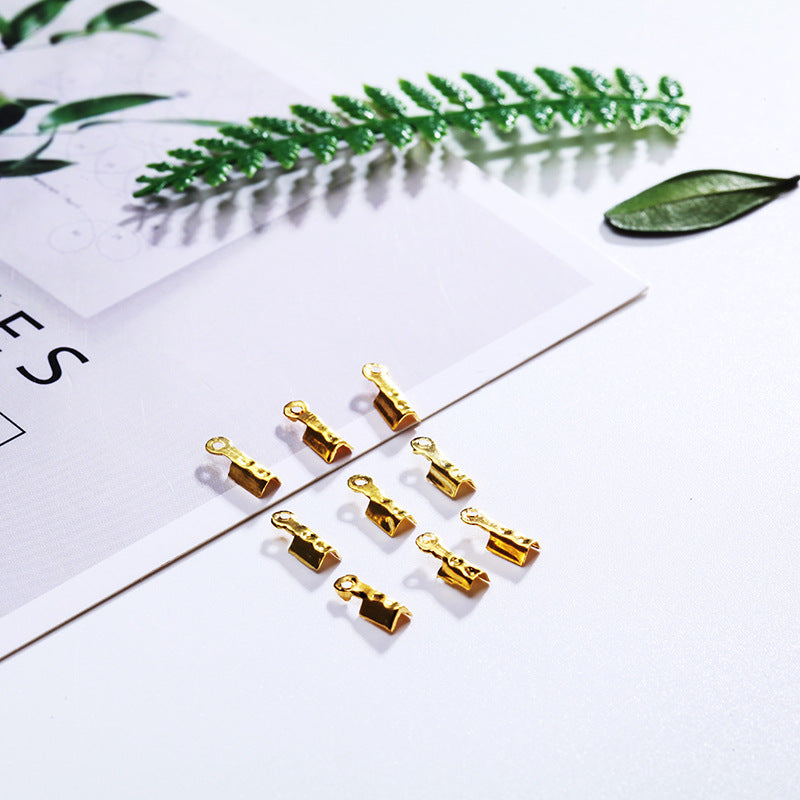 1mm Crimp End Clamps Jewelry End Caps 100-Pack