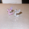 Sweet Princess Heart Zircon Copper Double Layer Ear Cuff Clip-on Earrings For Women view 4