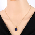 Gold Tone Round Crystal Cluster Pendant Necklaces in Six Color Options view 5