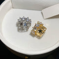 Copper Zircon Round Star Clip-on Earrings Geometric Elegant No Piercing Ear Cuffs view 2