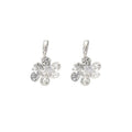French Vintage Silver Alloy Crystal Flower Dangle Drop Studs Elegant Commuter Fashion Earrings view 5