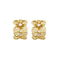 French Style Copper Zircon Flower C Shape Stud Earrings Light Luxury Earrings For Women view 5