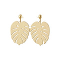 Luxury Iron Hollow Leaf Fan Geometric Stud Earrings Exaggerated Statement Design view 5