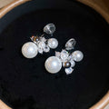 Korean Style Zircon Faux Pearl Geometric Round Clip-on Earrings For Women Light Luxury view 4