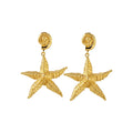 2026 European Style Alloy Starfish Wrinkled Metal Stud Earrings For Vacation Luxury Jewelry view 5