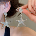2026 European Style Alloy Starfish Wrinkled Metal Stud Earrings For Vacation Luxury Jewelry view 3