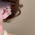 2026 New French Double Layer Textured Copper Leaf Clip-on Earrings For Women view 3