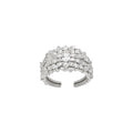 2026 Sparkling Multilayer Faux Crystal Beaded Open Ring Modern Minimalist Geometric Round Design view 5