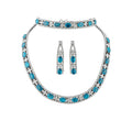 Old Money Copper Oval Zircon Stud Earrings Bracelet Necklace Jewelry Set For Evening Gowns view 5