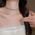 Old Money Copper Oval Zircon Stud Earrings Bracelet Necklace Jewelry Set For Evening Gowns view 4