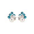 Korean Sweet Beaded Faux Pearl Geometric Round Stud Earrings, Light Luxury Minimalist Fashion view 5