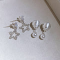 Sparkling Zircon Star Stud Earrings for Women, Copper Playful Light Luxury Sweet Style view 4