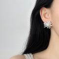 Fresh Style Copper Flower Firework Pearl Stud Earrings For Women Sweet Light Luxury Jewelry view 2