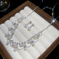 French Lace Faux Pearl Necklace And Stud Earrings Jewelry Set Light Luxury Vintage Evening Dress Accessories view 1
