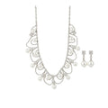 French Lace Faux Pearl Necklace And Stud Earrings Jewelry Set Light Luxury Vintage Evening Dress Accessories view 5