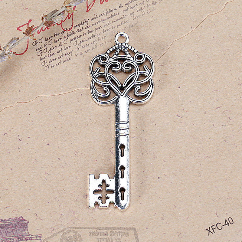 58x21mm Vintage Alloy Ornate Key Charm Pendant
