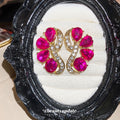 Vintage Court Style Faux Crystal Teardrop Stud Earrings With Silver Pins view 2