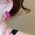 Vintage Court Style Faux Crystal Teardrop Stud Earrings With Silver Pins view 3
