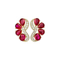 Vintage Court Style Faux Crystal Teardrop Stud Earrings With Silver Pins view 5