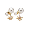 Elegant Light Luxury Faux Pearl Zircon Round Geometric Stud Earrings For Women view 5
