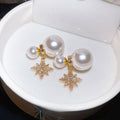 Elegant Light Luxury Faux Pearl Zircon Round Geometric Stud Earrings For Women view 2