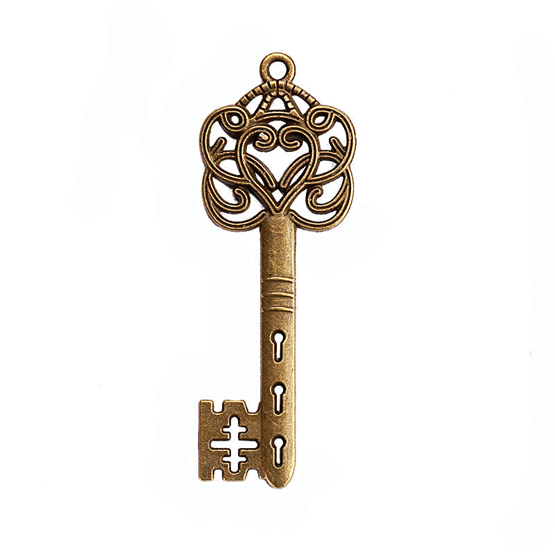 58x21mm Vintage Alloy Ornate Key Charm Pendant