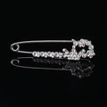 Crystal Floral Safety Pin Brooch with Delicate Branch Detail view 7