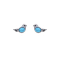 Vintage Alloy Little Bird Turquoise Inlay Stud Earrings For Women, Ethnic Minimal Creative Jewelry Earrings view 5