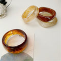 Vintage Irregular Beige Resin Bangle Geometric Minimalist Statement Fashion Bracelet view 2