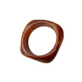 Vintage Irregular Beige Resin Bangle Geometric Minimalist Statement Fashion Bracelet view 5