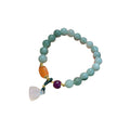Elegant Round Lotus Pod Chalcedony Beaded Bracelet For Women, Minimalist Geometric Fashion Jewelry view 5