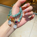 Elegant Round Lotus Pod Chalcedony Beaded Bracelet For Women, Minimalist Geometric Fashion Jewelry view 1