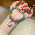 Elegant Round Lotus Pod Chalcedony Beaded Bracelet For Women, Minimalist Geometric Fashion Jewelry view 4