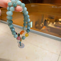 Elegant Round Lotus Pod Chalcedony Beaded Bracelet For Women, Minimalist Geometric Fashion Jewelry view 2