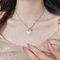 Summer Shell Heart Zircon Pendant Necklace Vacation Style Sweet Clavicle Choker view 3