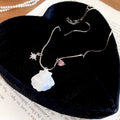 Summer Shell Heart Zircon Pendant Necklace Vacation Style Sweet Clavicle Choker view 2