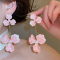 Bohemian Enamel Flower Pearl Stud Earrings Iron Vacation Style Fashion Floral Jewelry view 3