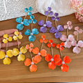 Bohemian Enamel Flower Pearl Stud Earrings Iron Vacation Style Fashion Floral Jewelry view 2