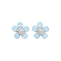 2026 Sweet Fresh Zircon Flower Stud Earrings With Silver Needle Delicate Floral Jewelry view 5