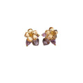 Monet Garden Dopamine Crystal Flower Copper Stud Earrings Cute Fresh Light Luxury Jewelry view 5