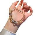 Elegant Zircon Textured Crystal Beaded Bracelet, Round Fashion OL Versatile Hand Jewelry view 5